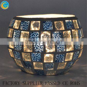 Colored Handmade Round Crackle Mosaic Glass Candle Holders Vintage Candle Jars Quality Choice Supplier's Choice