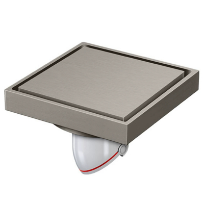 Modern 4 Inch Square Invisible Brass Shower Floor Drain Insert Anti-Odor Polished Chrome for Hotels Bathrooms Kitchens Sinks