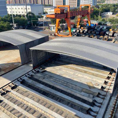 Outdoor Tennis Court Electric Shade Retractable Awning, Steel Column Suspended Canopy, Large Event Tent Manufacturer photo-4