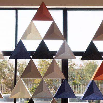 Sound Absorbing PET Felt Acoustic Hanging Screen Modern Desk Divider for Office and Living Room Partition photo-4