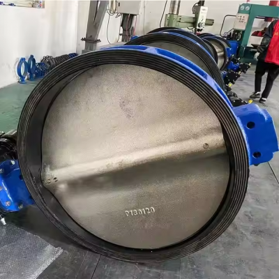 BS DN800 PN25 PN16 Gussstahl Gusseisen-Schmetterlingsventil Elektromotor Turbine SS304 Scheibe Lasche PTFE Dichtung photo-5