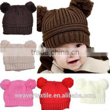 Children Beanie Hat with Two Balls