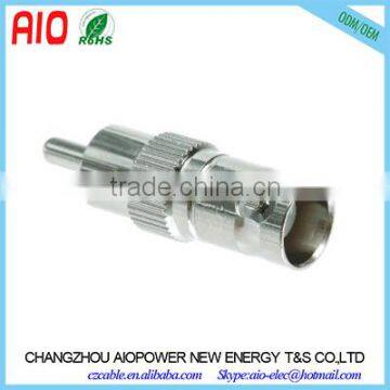 Straight zinc alloy nickel plating Coaxial Adapter RCA Male to BNC Female RCA to BNC