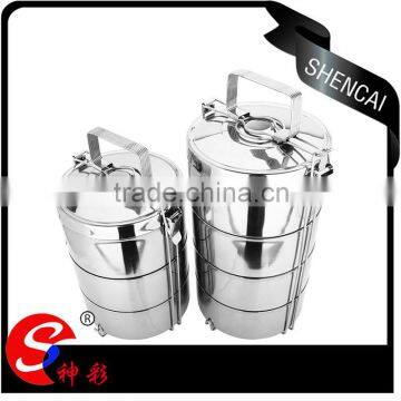 Portable Stainless Steel Hot Four Layer Tiffin Lunch Box/ Insulated Food Carrier/ Hand Pot photo-5