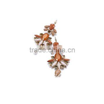 Wholesale Price Fancy Colored Handmade Crystal Stone Statement Earrings 2016