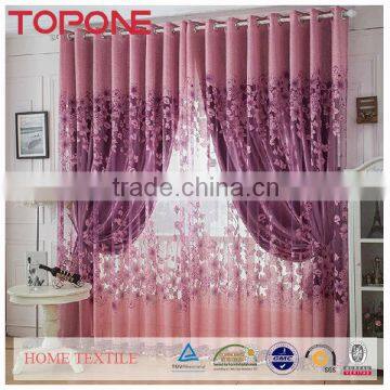 Fashion top grade oem pretty pink synthetic window fabric curtain