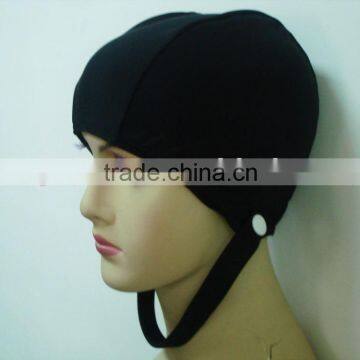 Lycra swim caps with chin belt,beauty caps