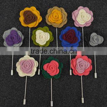 Men Lapel Flower Rose Mixed Color Handmade Boutonniere Brooch Pin Men Suit Accessories