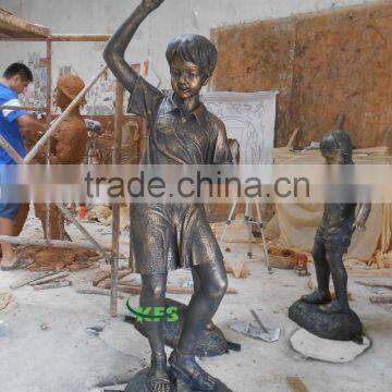 Bronze sculpture of art deco boy