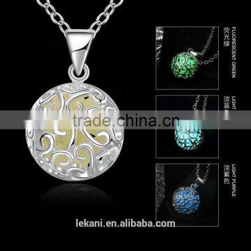 Hot sale green Luminous Stone Necklace Pendants Wholesale Trendy Word glowJewelry