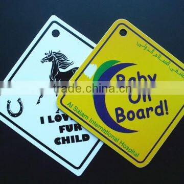 baby on board car window sign with suction cup