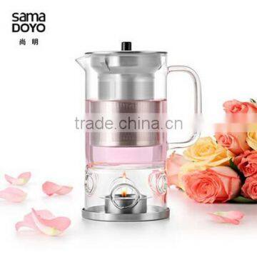 "SAMADOYO" Romantic Glass Teapot With Candle Warmer