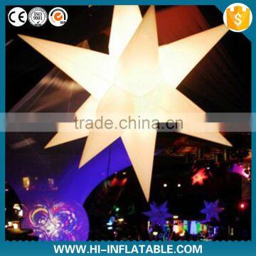 Fashion pirate party supplies inflatable star with led light for stage decoration