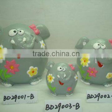 Lovely ceramic painted money bank animal elephant