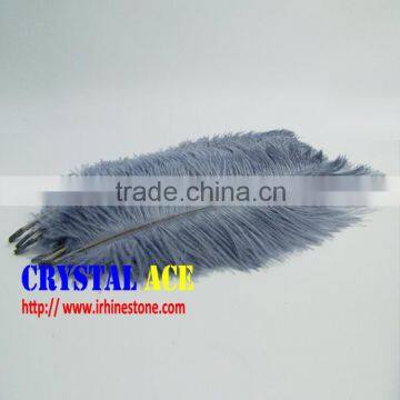 Factory wholesale bulk plumage trim dyed gray ostrich feathers fringe for dresses