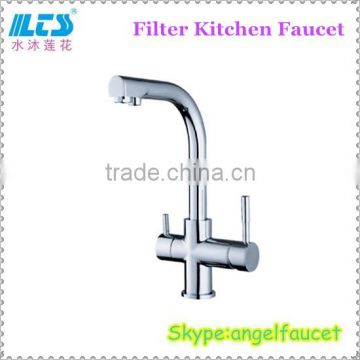 Dual Handle Brass Kitchen Sink MIxer Water Filter Kitchen Faucet