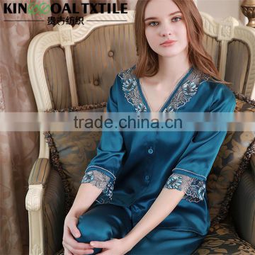 19mm Wholesale Luxury Sexy 100% Silk woman's sleepwear