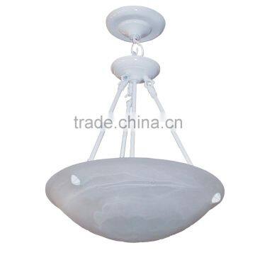 3 light chandelier(Lustre/La arana) in white finish with single glass shade CH0028B-16WH