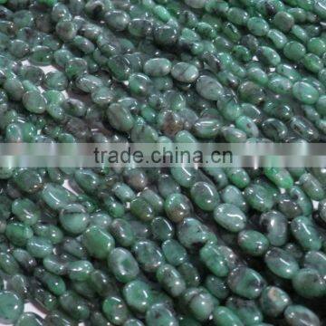 SUPER CHEAP Natural Emerald oval precious gemstone natural beads 16 inch strand !!!