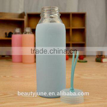 Bpa Free Sports Water Bottle Joyshaker Borosilicate Glass Bottle Double Wall Insulated Glass Water Bottle With Silicone Sleeve photo-6