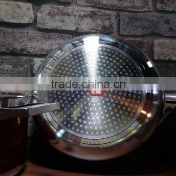 Red Aluminum Non-stick Saucepan Sauce Cooking Noodle Pasta Soup Pot With Glass Lid photo-3
