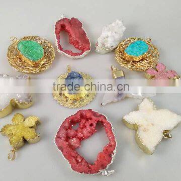 In Stock Druzy Stone Wholesale Gold Plated Druzy /Drusy Quartz for Pendant Jewelry photo-4
