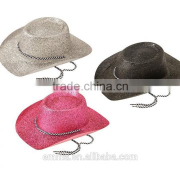 Hot sale pretty design mens ladies' sequin cowboy hat wholesale party hat HT2085