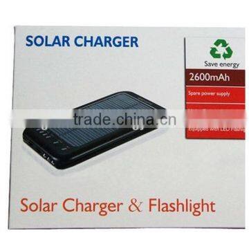 2600mah USB Solar charger power bank for Phone MP3 MP4 MP5 PSP PDA