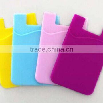 Multi-function silicone card pocket attached to smart phone