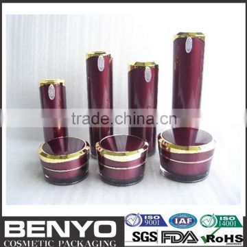 luxury red color attractive 50g pump acrylic bottle