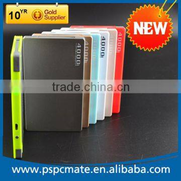 Cheap Slim Built-in Cable Credit Card Golden Power Bank 4000mAh photo-5