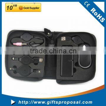 New portable computer notebook travel kit with data cable headphoen earphone wired mouse usb2.0 hub