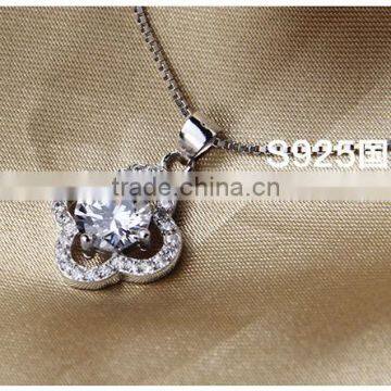 European Style Fashion 925sterling Silver Crytal Flower Design Pendant Jewellery photo-3