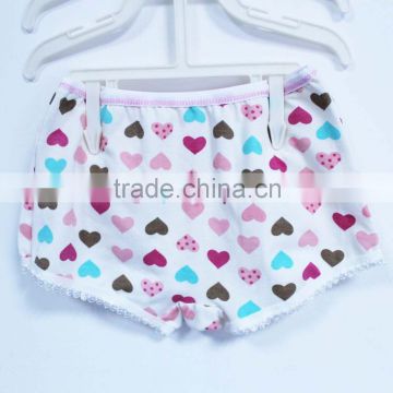 China children's underwear factory 100% cotton love heart printed girls' underwear