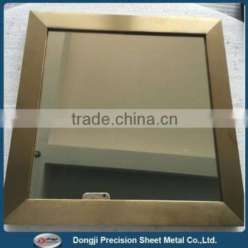 Square Wall Mounted Stainless Steel Framed Mirror