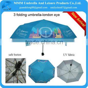 21inch london eye-blue uv coating fabric