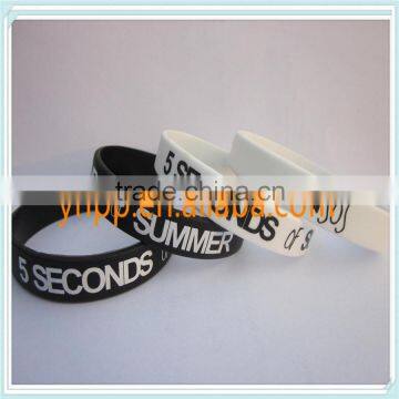 Custom Logo Advertising Silicone Wristband, Debossed and Ink-filled Colour