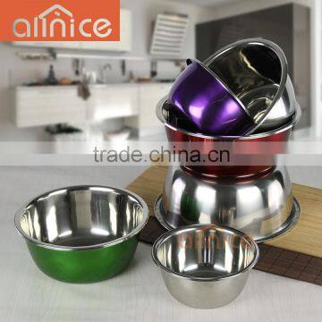 multiple sets of colors stainless steel pot set/metal deep bowl/Colorful kitchen pot