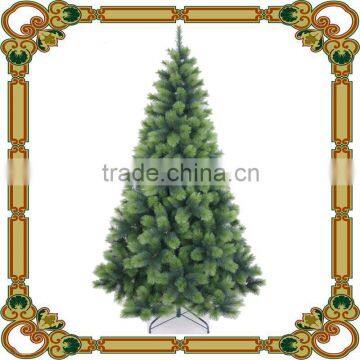 Wholesale artficial 210cm PET two-tone green Christmas tree/High quality pine needle Christmas tree