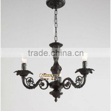 wrought iron black chandelier light, black lighting free shipping MD8856-L3 D490mm H390mm