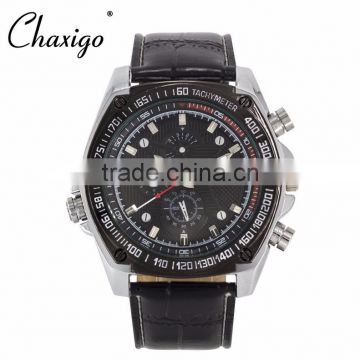 Chaxigo Analog Leather Men Sports Outdoor Quartz Wrist Military Watch Fashion Watch