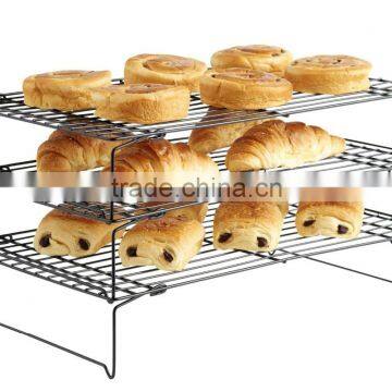 Kitchen 3 tier Stackable Cooling Rack tray Pies food bakery chrome plated iron Wire Bread Cooling Rack