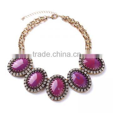 New Design Hot Sale Fashion oval heavy statement necklace, zinc alloy plated necklace, old fashioned necklaces