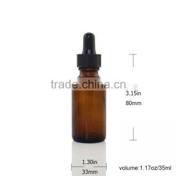 amber Glass Dropper Vial With Childproof Cap