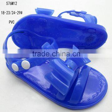 Cute PVC jelly girls open-toe sandals with bowknot