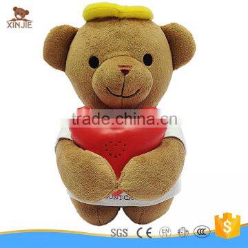 good quality prayer bear plush toy custom made soft prayer bear toy with heart shape voice recorder