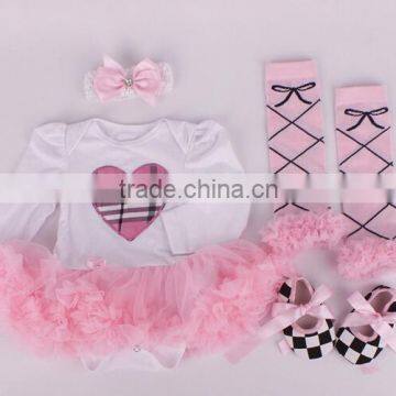 2015 children Chrismas baby autumn winter tutu yarn bodysuit& headbands &shoes and leg warmer sets ( 4 in 1)