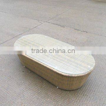 2015 OVAL WICKER COFFEE TABLE OUTSIDE