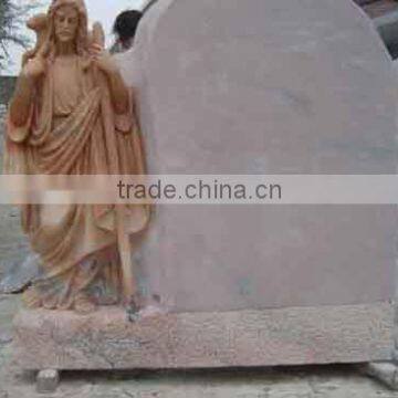 Best quality white marble angel headstones hand carved stone sculpture from Vietnam