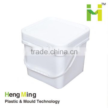 8L food grade square plastic pail bucket